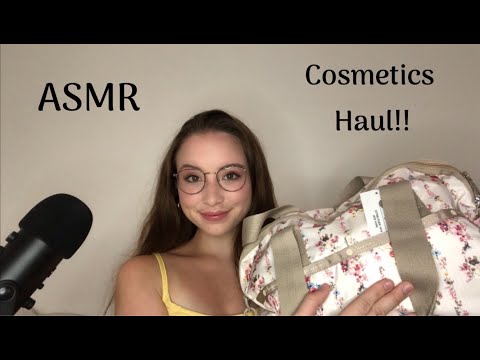 (ASMR) Cosmetics Haul (Makeup, Skincare, Tapping)