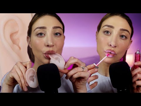 ASMR SILICONE EARS, FLUTTERING, LIPGLOSS SOUNDS, AND MORE... multi triggers asmr