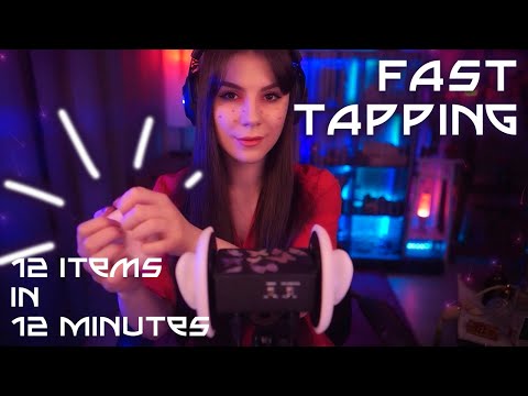 ASMR Fast Tapping 12 Items in 12 Minutes 💎 No Talking