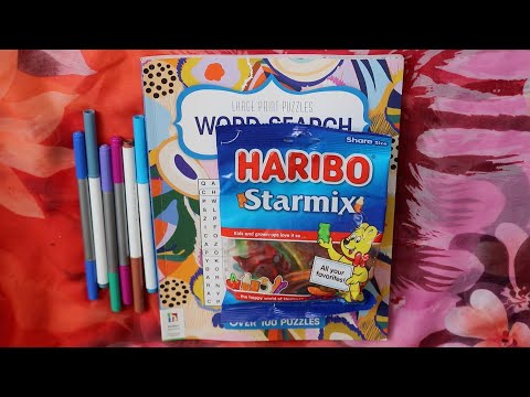 HARIBO GUMMIES WORD SEARCH MUSIC STYLES ASMR EATING SOUNDS