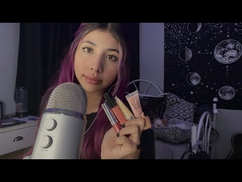 ASMR Lipgloss Application| (mouth sounds, tapping, and kisses)