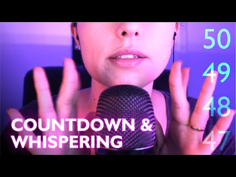 TINGLY WHISPERING ASMR EAR TO EAR, ASMR COUNTDOWN FOR SLEEP, MOUTH SOUNDS HAND MOVEMENTS
