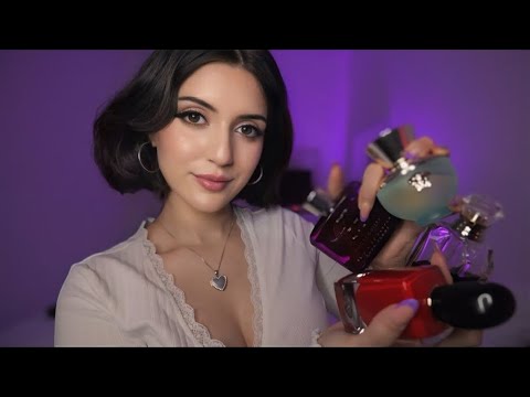ASMR Showing You My Fragrance Collection (tingly tapping, whispering, tracing)