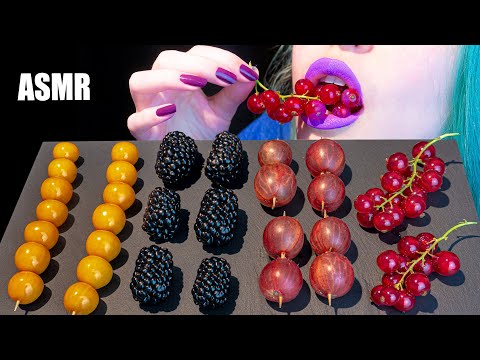 ASMR: GOLDEN BERRY, BRAMBLE, GOOSEBERRY, RED CURRANT | Berry Platter 🍇 ~ Relaxing [No Talking|V]😻