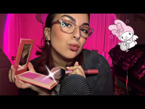 ASMR | fast & aggressive doing your makeup inaudibly (mouth soundsssss)