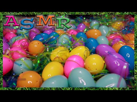 ASMR:Rummaging, Matching & Snapping Plastic Easter Eggs Together (No Talking, Crinkles, Lid Sounds)