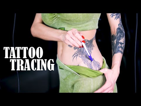ASMR Tattoo tracing show my Belly Tattoo and tell you about it - pure whispering / visual