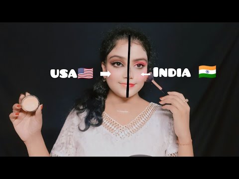 ASMR India VS America Makeup Look Challenge 🇮🇳🇺🇸