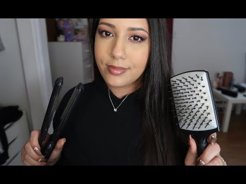 ASMR ♥ Friend Does Your Hair /Hair Clipping, Flat Iron Sounds & MORE/ RolePlay /Personal Attention
