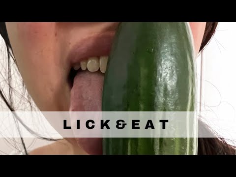 ASMR Licking and eating cucumber | mouth sounds (no talking)