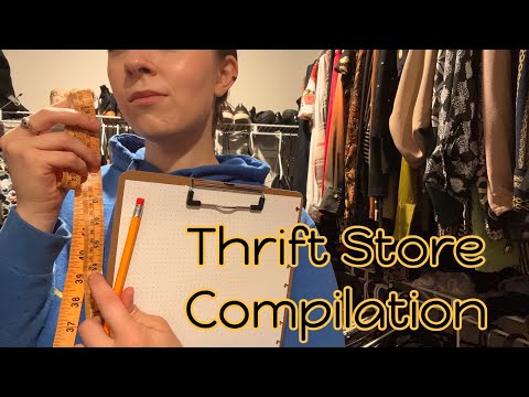 ASMR THRIFT STORE COMPILATION (measuring, fabric, writing, typing, makeup sounds)