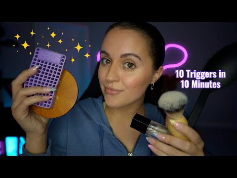 ASMR 10 Triggers in 10 Minutes to help you fall asleep FAST ✨