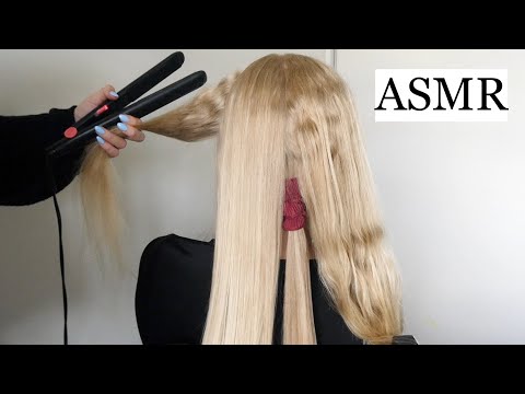 ASMR Getting Ready For a Night Out 💃🏼 (Hair Styling/Straightening, Hair Play & Brushing (no talking)