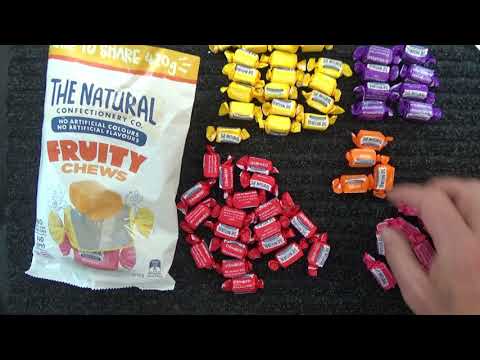 ASMR - Fruity Chews - Australian Accent - Discussing in a Quiet Whisper & Crinkles & Eating