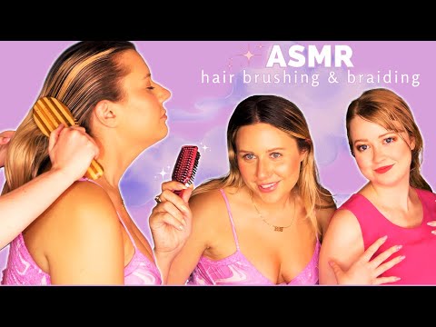 ASMR ✨ Barbie hair brushing, stylish pink & soft whispers full of tingles, layered sounds, duo brush