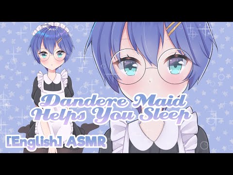 [ASMR] 💙 Your Dandere Maid Helps You Sleep 💤 [Binaural/Hair Brushing]