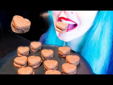 ASMR: Crunchy Chocolate Nutella Cookies w/ Almond Milk ~ Relaxing Eating Sounds [No Talking|V] 😻