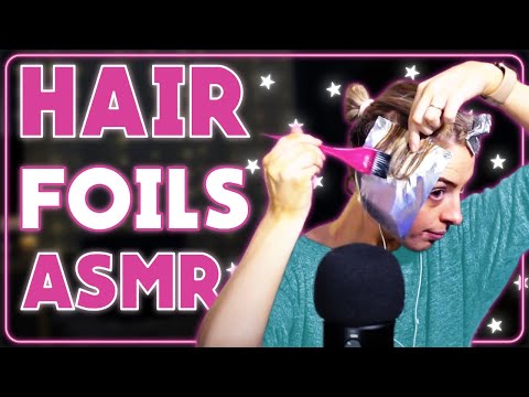 [ASMR] Foil Application in hair | Foil Hi-Lights | Conditioning Hair !!