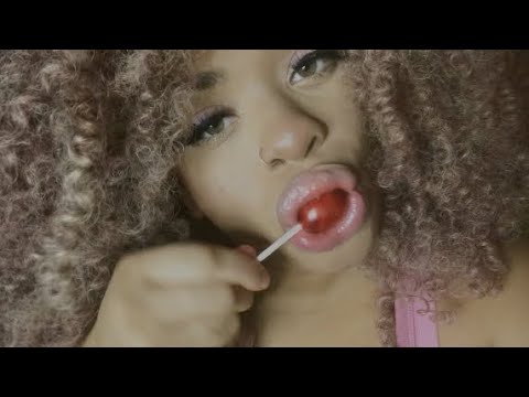 ASMR Lollipop Sucking NO TALKING / KISSES / Gum Chewing