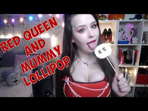 ASMR Halloween mummy lollipop licking mouth sounds