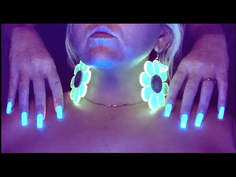 Blacklight Whisper ASMR 🔮shoulder scratch, tracing, tapping + ear soft massage 🔮