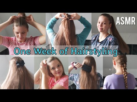 ASMR Brushing and Styling my Hair for One Week