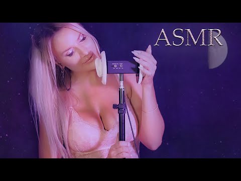 ASMR 💜 Gentle Ear Massage for Sleep 💜 (Fluffy Countdown, Slow Deep Breathing, Rain Souns)