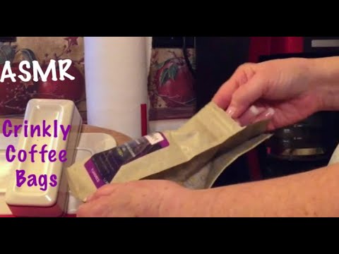 ASMR Coffee packets crinkle (No talking)Crinkly paper bags