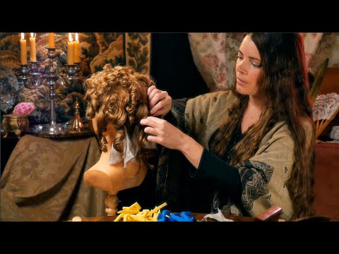 Hair Styling (18th century inspired) | ASMR Cozy Basics (hair play, brushing, curlers, soft spoken)