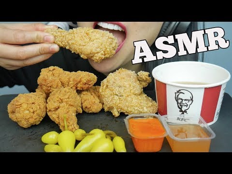 ASMR KFC FRIED CHICKEN *HOT WINGS + GRAVY (EATING SOUNDS) NO TALKING | SAS-ASMR