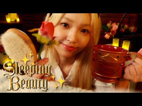 ASMR 🌹 Pampering Beauty Sleep in Your Bed (hair brushing, skincare, whispers) {layered sounds}