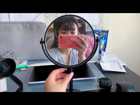 [ASMR] Camera (&mirror) tapping | sk, stipple, scratch trigger words | mouth sounds | whispered