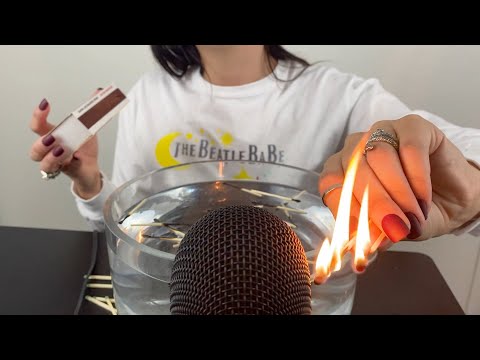 ASMR - Lighting Matches and Visual Triggers, Sizzling Water and Flame Sounds