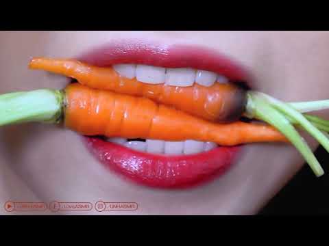 ASMR Eating lips focus mini Carrot,Crunchy eating sounds +食べる,咀嚼音,먹방 이팅 | LINH-ASMR