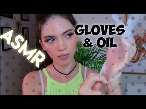 ASMR | Gloves with OIL and LOTION.