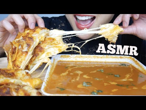 ASMR TOMATO SOUP + PIZZA BREAD GRILL CHEESE (EATING SOUNDS) NO TALKING | SAS-ASMR