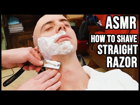 💈 HOW to SHAVE with STRAIGHT RAZOR | OLD SCHOOL ITALIAN BARBER🎧 DEEP ASMR SOUNDS