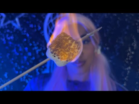 ASMR Roasting Marshmallows🌲🔥 | Crunchy Sounds, Fire Crackling & Chewy Sounds