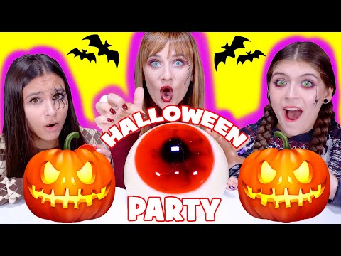 ASMR Halloween Party | Giant Gummy Eyeballs, Drink, Snacks and Candy