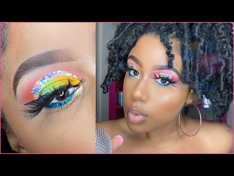 ASMR |🍬🍭Doing My Own Makeup (Colorful Eyeshadow Tutorial)✨