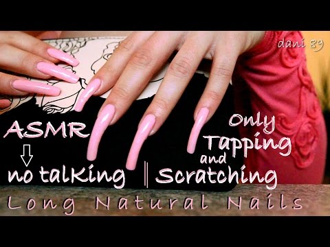 ASMR [no talking] Only Tapping&Scratching - glass, fabric, plastic, cartonbox - Long Natural Nails 💗