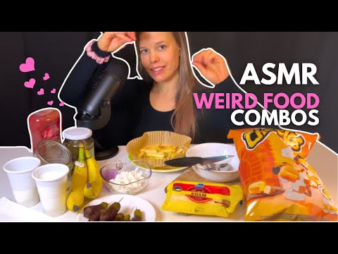 ASMR 💓 Trying 5 WEIRD Food Combos (crunchy, slurping sounds…)
