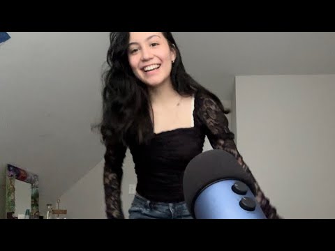 ASMR: trying on some clothes (clothing scratching, whispers)