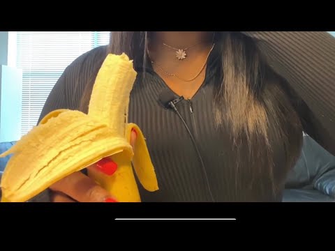 ASMR | Sticky Banana & Juicy Strawberry Eating Sounds w/ Whip Cream 🍌🍓🍫