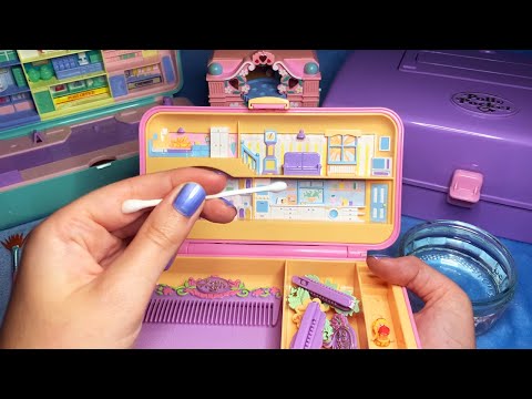 ASMR Cleaning Vintage Polly Pockets (Whispered, Tracing)