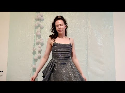 ASMR sparkly dresses try on, glitter,  soft-spoken