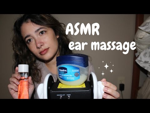 ASMR 👂Ear Massage using Different Products (toner, ointment, oil, vaseline)