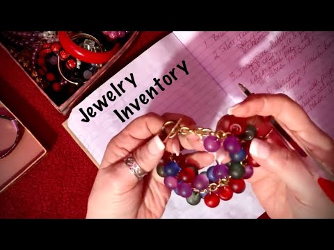ASMR Request (No talking) Jewelry rummage & inventory/Paper crinkles/Writing with Pen