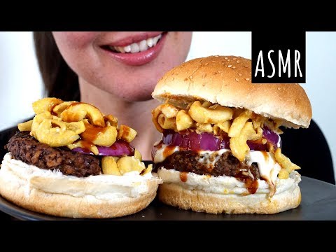 ASMR Eating Sounds: Vegan Mac & Cheese Burger (No Talking)