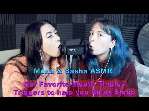 OUR FAVORITE MOUTH TRIGGERS 👀👅👅👀 - Tingles and Triggers - Ear Licking - Muna & Sasha - GIVEAWAY